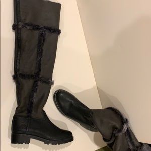 Tory Burch shearling over the knee boots